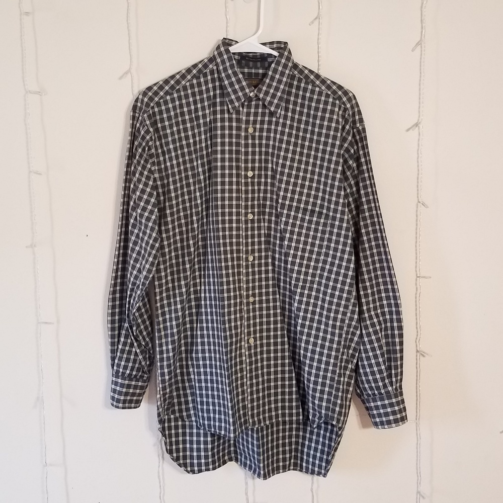 Vintage Coach Checker Plaid Button Down Shirt